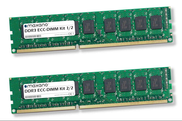 16GB Kit 2x 8GB RAM für QNAP TS-EC880U-i3-4GE R2 (PC3-12800 ECC-DIMM)